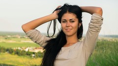 Woman outdoors brunettes ukrainian Macy B Jana K (Femjoy)