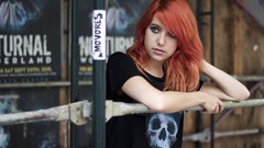 Woman outdoors redheads Kristen Genneken