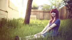 Woman outdoors redheads Loriel Andrea