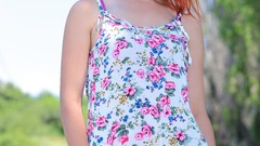 Woman outdoors redheads Met-Art magazine Violla A