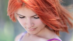 Woman outdoors redheads Met-Art magazine Violla A