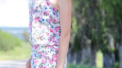 Woman outdoors redheads Met-Art magazine Violla A