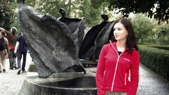 Woman outdoors sculptures non