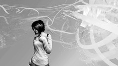 Woman painted monochrome artwork