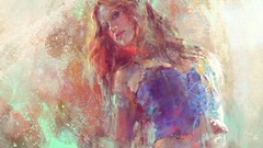 Woman paintings digital stare