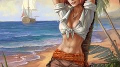 Woman paintings redheads pirates