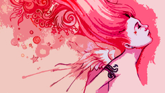 Woman pink artwork