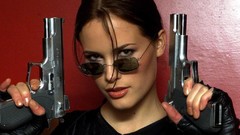 Woman pistols brunettes lara croft cosplay girls with guns Jill 