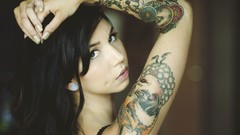 Woman plug tattoos brunettes Kacy (Suicidegirls) Kacy Dawn