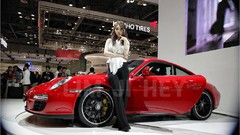 Woman Porsche asians models Korean red cars Im Ji Hye