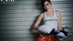 Woman Portal Chell cosplay Aperture Laboratories Monika Lee