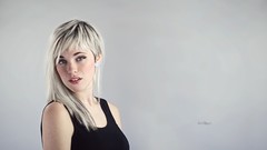 Woman positive Brand bangs devon jade silver hair Aaron Tyree