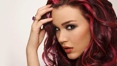 Woman purple hair joss