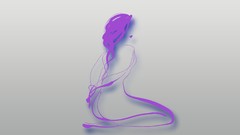 Woman purple lines white
