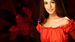 Woman red background red dress Actress brunettes indian 