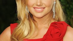 Woman red dress blondes models kate upton diamond earrings pink 