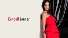 Woman red dress models kendall jenner