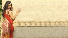 Woman red dress outdoors samantha indian indian girls saree 