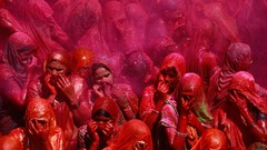 Woman red orange hands