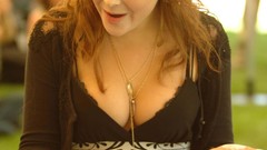 Woman redheads cleavage singers
