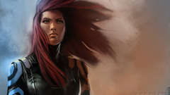 Woman redheads digital art