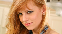 Woman redheads earrings faces