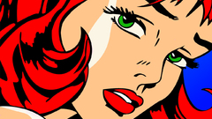 Woman redheads green eyes