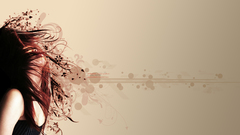 Woman redheads hair toss