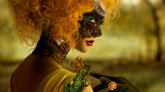 Woman redheads masks digital