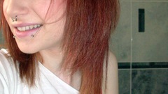 Woman redheads piercing piercings