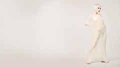 Woman rubber latex see-through