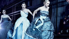 Woman running fashion fences blondes models Dolce and Gabbana 