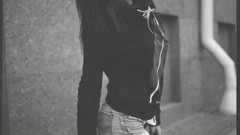 Woman Russia monochrome legs tattoos brunettes singers models 