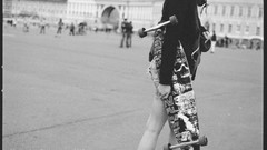 Woman Russia monochrome legs tattoos brunettes singers models 