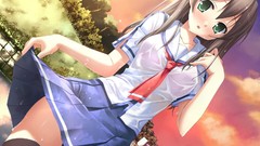 Woman school uniforms tie