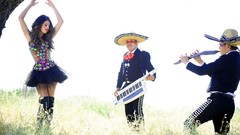 Woman Selena Gomez skirts brunettes singers knee high boots