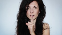 Woman silence brunettes lip gloss