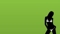 Woman Simple Background green