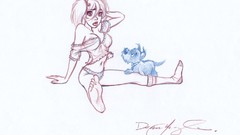 Woman Simple Background sketches Dean Yeagle Dean Yeagle's Mandy