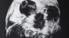 Woman skulls illusions grayscale