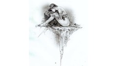 Woman skulls long hair