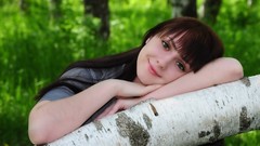 Woman smiling birch
