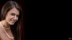 Woman smiling brunettes Met-Art magazine Astrud A