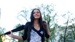 Woman smiling brunettes Met-Art magazine Taini A