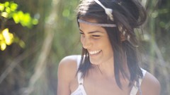 Woman smiling brunettes models Lou Noble