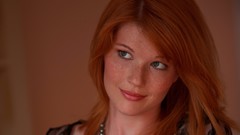 Woman smiling freckles mia sollis redheads Simple Background