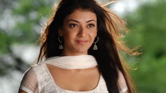 Woman smiling indian white dress Tollywood Kajal Agarwal South 