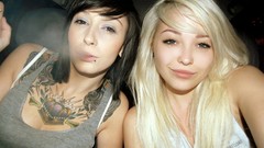 Woman smoke blondes tattoos Abigail Halliday