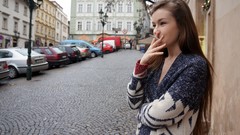 Woman smoking brunettes magazines Emily W4B magazine Emily Bloom