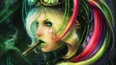 Woman smoking cyberpunk cigars